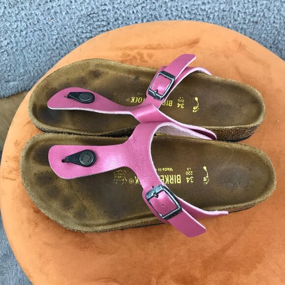 Birkenstock Pink Gizeh Sandals Size 34 Womens Open Toe Comfort Footbed - Picture 4 of 7